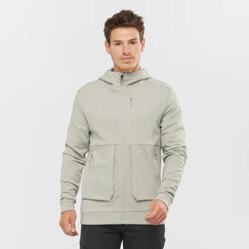 Pánské Bundy Salomon Essential Warm Fleece Mátově Zelená | CZ 67RIGLC